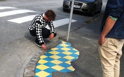 Pothole Picasso: The undercover artist who fills potholes across Europe with colourful mosaics